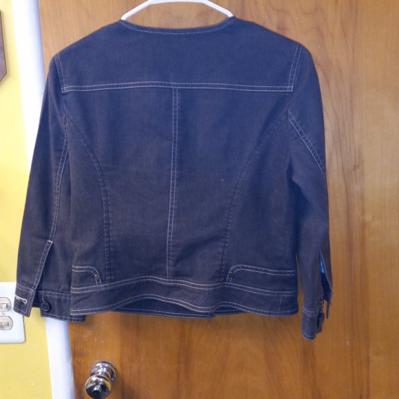 Nine West Stretch Jean Jacket-size 6 - Picture 3 of 5